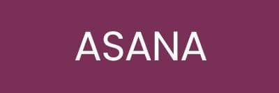Texte blanc "ASANA" sur fond violet.