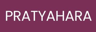 Texte en majuscules "PRATYAHARA" sur fond violet.
